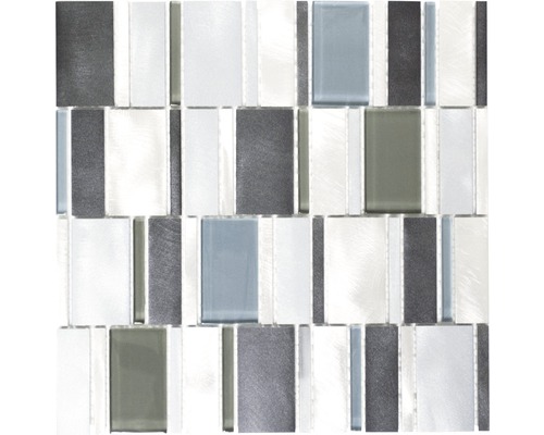 Aluminiummosaik XAM A821 30,1x30,1 cm silber braun