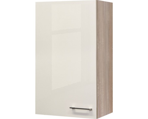 Hängeschrank Flex Well Nepal Kaschmir glänzend 50x89x32 cm mit Drehtür Hängeschrank mit Griff