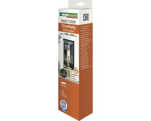 Windhager Insektenschutz Türvorhang Verpackung, maximale Größe 100 x 220 Zentimeter