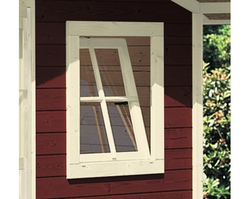 Einzelfenster für Gartenhaus 28 mm Karibu (Dreh/Kipp) 69x79 cm elfenbeinweiß-0