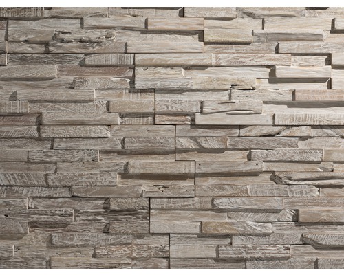 Wandverkleidung aus Holz in 3D-Optik