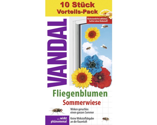 Fliegenfalle Sommerwiesen-Fensterblumen VANDAL, 10 Stück