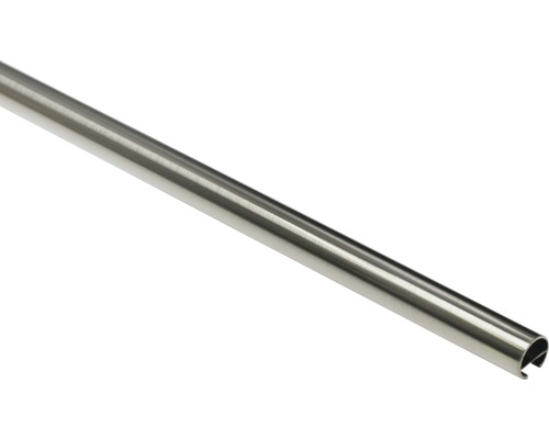 Vorhangstange mit Innenlauf I Memphis edelstahl-optik 200 cm Ø 16 mm Metallprofil mit Nut