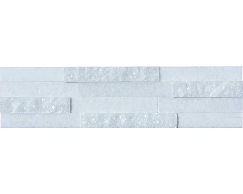 Naturstein Verblendstein Quarzit 10,0x40,0 cm weiß