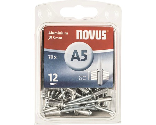 Blindnieten Novus Aluminium Ø 5x12 mm 70er Pack Blindnieten Novus Aluminium Ø 5x12 mm 70er Pack