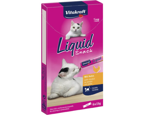 Katzensnack VITAKRAFT Cat Liquid Hähnchen und Taurin 6x15 g Vitakraft Liquid Snack mit Huhn für Katzen, 6 Stück