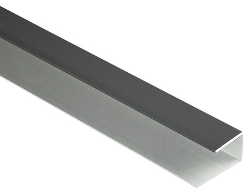 Konsta Seitenabschluss 20 Aluminium eloxiert Anthrazit 43x24x27x2500 mm