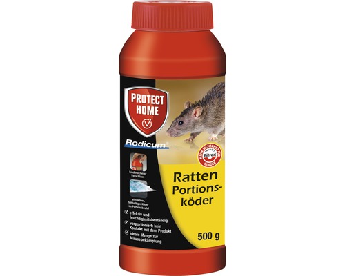 Rattenköder Portionsköder Protect Home Rodicum 500 g für Köderbox, Köderstation