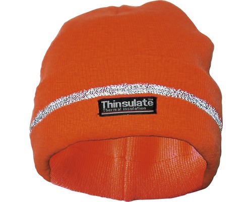 Orangefarbene Mütze mit Thinsulate Wärmeisolierung und reflektierendem Streifen