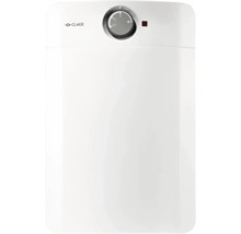 Warmwasserspeicher mit Temperatureinstellknopf und Clage Logo