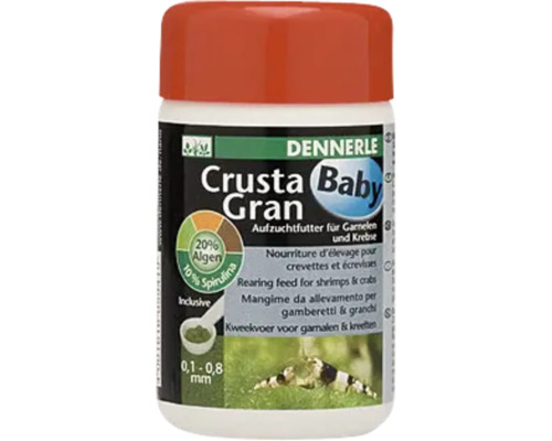 Dennerle CrustaGran Baby, Hauptfutter Garnelen 62 Dennerle Crusta Baby Gran Aufzuchtfutter für Garnelen und Krebse