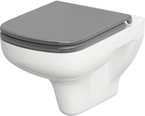 Wand-WC mit grauem WC-Sitz