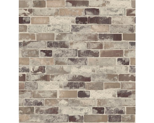 Nahaufnahme einer Wandtapete mit Backsteinmuster