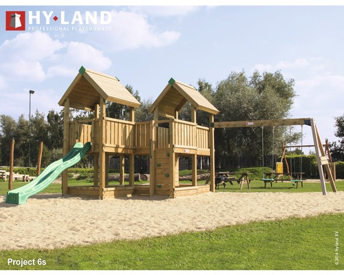 Spielturm Hyland Projekt 6S inkl. Schaukel und Rutsche Grün