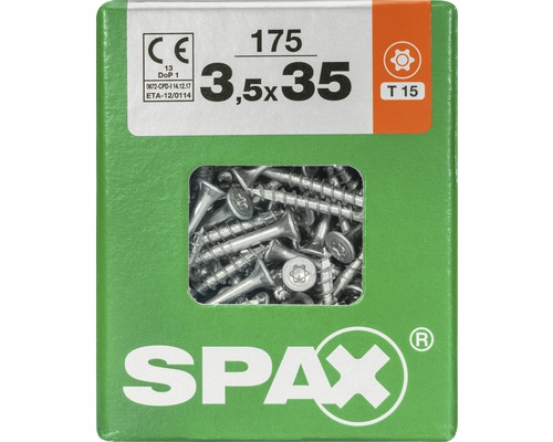Spax Universalschraube Senkkopf Stahl gehärtet T 15, Holz-Teilgewinde 3,5x35 mm, 175 Stück Spax Universalschraube Senkkopf Stahl gehärtet T 15, Holz-Teilgewinde 3,5x35 mm, 175 Stück