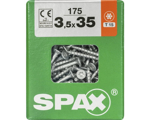 Spax Universalschraube Senkkopf Stahl gehärtet T 15, Holz-Teilgewinde 3,5x35 mm, 175 Stück-0