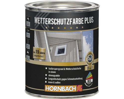 Dose Wetterschutzfarbe Plus mit Langzeitschutz bis zu 15 Jahren