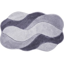 Badteppich Grund Carmen 60 x 100 cm grau schwarz