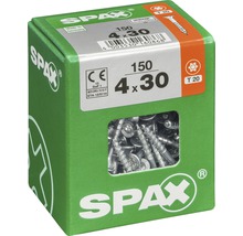 Spax Universalschraube Senkkopf Stahl gehärtet T 20, Holz-Teilgewinde 4x30 mm, 150 Stück
