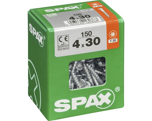 Schrauben 4x30 Millimeter, 150 Stück in grüner Verpackung