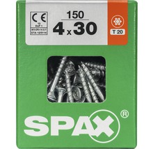 Spax Universalschraube Senkkopf Stahl gehärtet T 20, Holz-Teilgewinde 4x30 mm, 150 Stück
