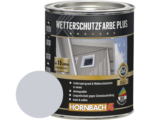 HORNBACH Holzfarbe Wetterschutzfarbe Plus silbergrau 750 ml