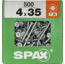 Spax Universalschraube Senkkopf Stahl gehärtet T 20, Holz-Teilgewinde 4x35 mm, 500 Stück