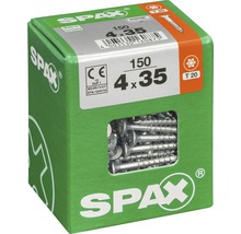 Spax Universalschraube Senkkopf Stahl gehärtet T 20, Holz-Teilgewinde 4x35 mm, 150 Stück