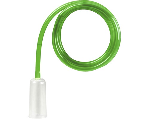 Grüner Wasserschlauch mit transparenter Kupplung