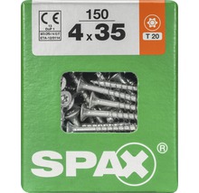 Spax Universalschraube Senkkopf Stahl gehärtet T 20, Holz-Teilgewinde 4x35 mm, 150 Stück