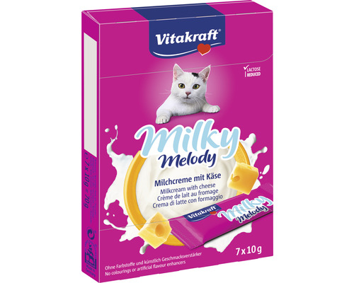 Vitakraft Milky Melody Milchcreme mit Käse, 7 mal 10 Gramm