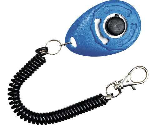Hundeklicker mit Spiralkabel und Karabinerhaken