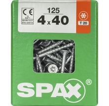Spax Universalschraube Senkkopf Stahl gehärtet T 20, Holz-Teilgewinde 4x40 mm, 125 Stück