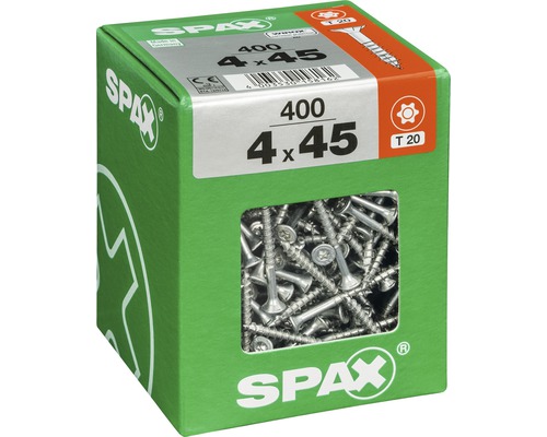 Schrauben der Größe 4x45 Millimeter in einer Verpackung von Spax