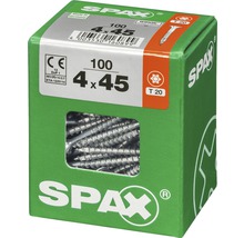 Spax Universalschraube Senkkopf Stahl gehärtet T 20, Holz-Teilgewinde 4x45 mm, 100 Stück