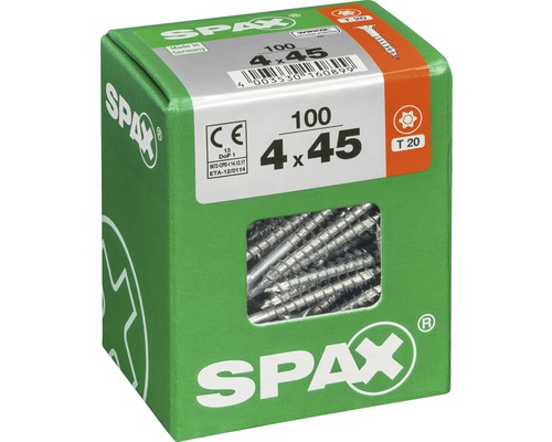 SPAX Universalschrauben im Karton, Größe 4x45 Millimeter, 100 Stück