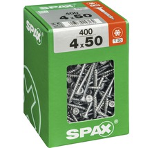 Spax Universalschraube Senkkopf Stahl gehärtet T 20, Holz-Teilgewinde 4x50 mm, 400 Stück