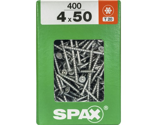 Spax Universalschraube Senkkopf Stahl gehärtet T 20, Holz-Teilgewinde 4x50 mm, 400 Stück Spax Universalschraube Senkkopf Stahl gehärtet T 20, Holz-Teilgewinde 4x50 mm, 400 Stück