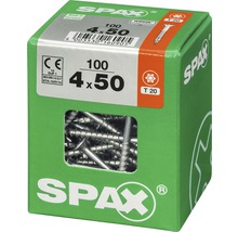 Spax Universalschraube Senkkopf Stahl gehärtet T 20, Holz-Teilgewinde 4x50 mm, 100 Stück