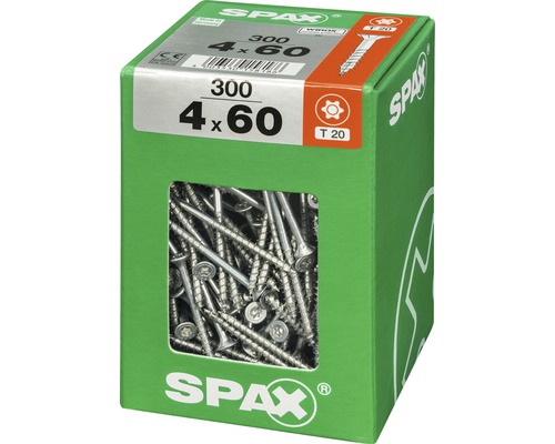 Verpackung Spax Schrauben 4 x 60 Millimeter, 300 Stück