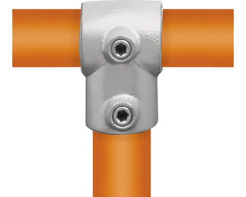 Buildify T-Stück kurz Rohrverbinder für Gerüstrohr aus Stahl Ø 33 mm