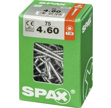 Spax Universalschraube Senkkopf Stahl gehärtet T 20, Holz-Teilgewinde 4x60 mm, 75 Stück
