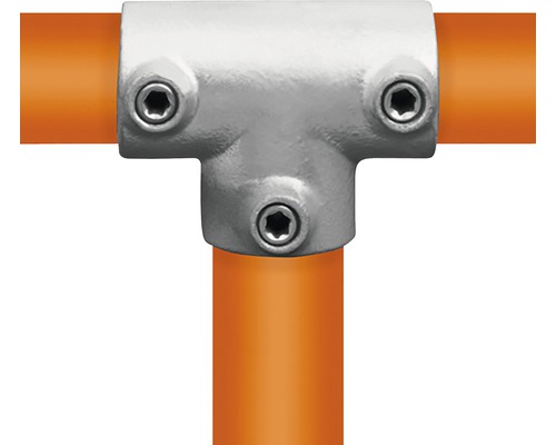 Buildify T-Stück lang Rohrverbinder für Gerüstrohr aus Stahl Ø 33 mm