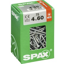 Spax Universalschraube Senkkopf Stahl gehärtet T 20, Holz-Teilgewinde 4x60 mm, 75 Stück
