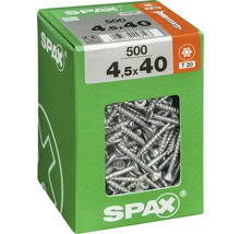 Spax Universalschraube Senkkopf Stahl gehärtet T 20, Holz-Teilgewinde 4,5x40 mm, 500 Stück