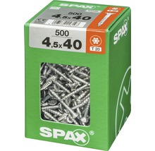 Spax Universalschraube Senkkopf Stahl gehärtet T 20, Holz-Teilgewinde 4,5x40 mm, 500 Stück