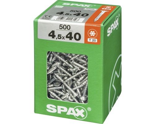 Spax Schrauben im Karton, 4,5x40 Millimeter, 500 Stück