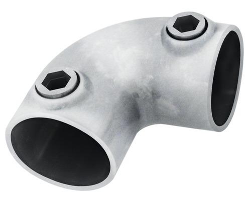 Rohrverbinder Winkelstück aus Metall mit Schrauben