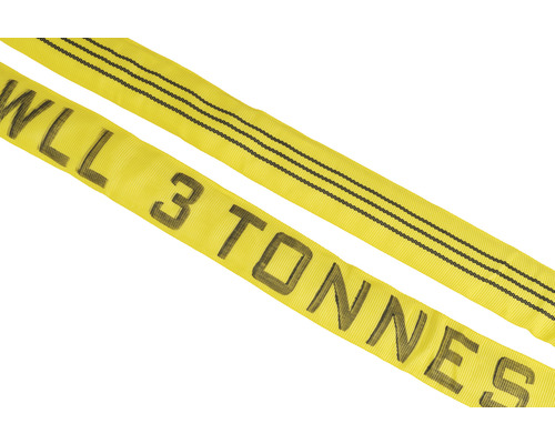Gelber Hebegurt mit einer Tragfähigkeit von 3 Tonnen