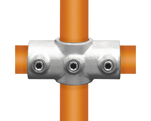 Buildify Kreuzstück Rohrverbinder 90° für Gerüstrohr aus Stahl durchgehend Ø 33 mm